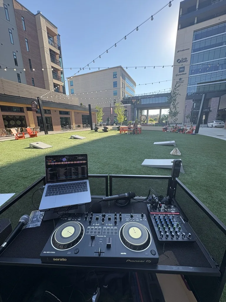 DJ setup for an outdoor event